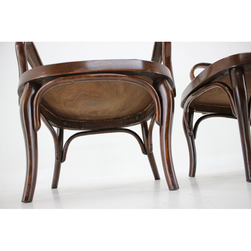 Pair of vintage bentwood armchairs no. 752 by Josef Frank for Thonet, 1930s