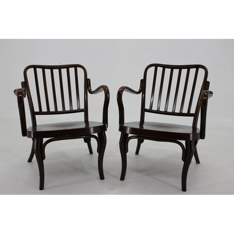 Pair of vintage bentwood armchairs no. 752 by Josef Frank for Thonet, 1930s