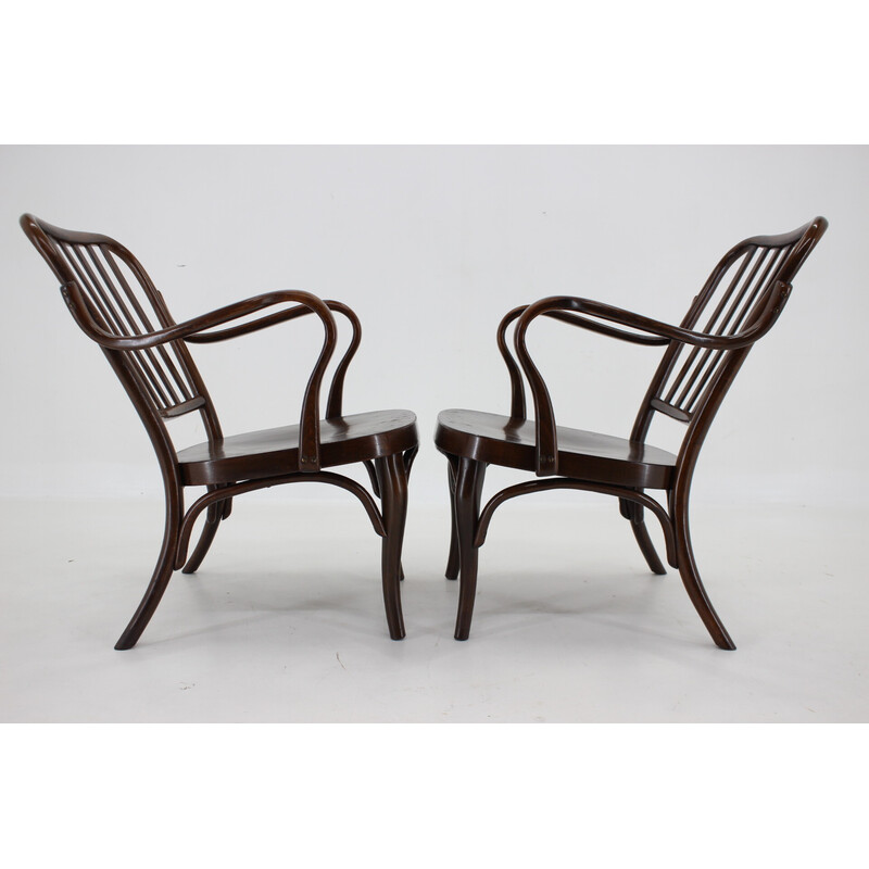 Pareja de sillones vintage de madera curvada no. 752 de Josef Frank para Thonet, años 30