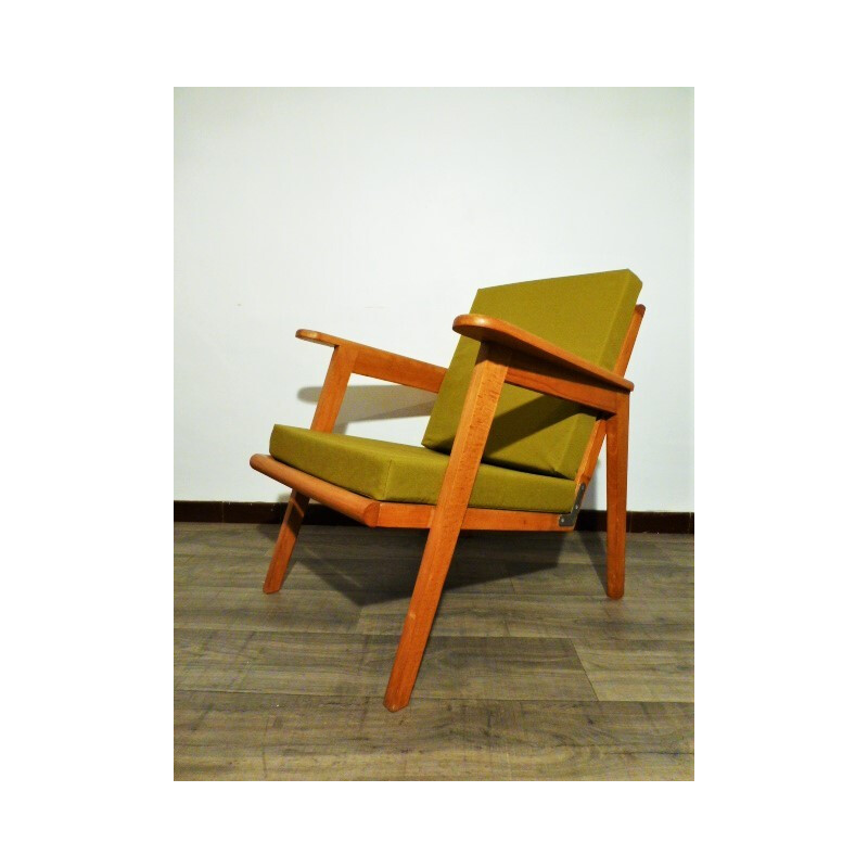 Fauteuil extérieur vintage retapissé - 1960