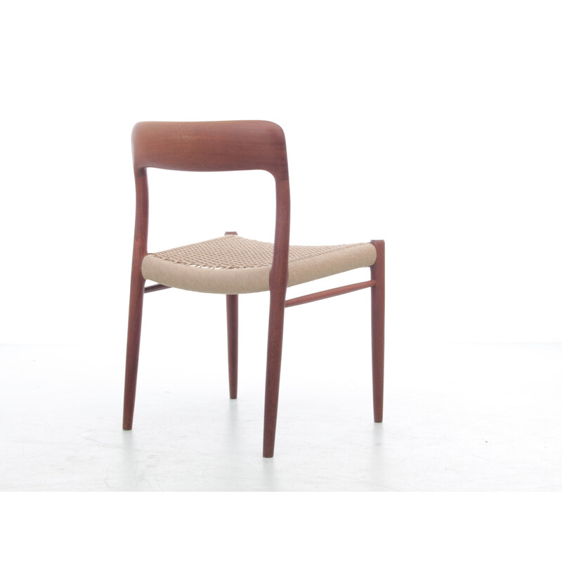 Set aus 6 skandinavischen Vintage-Stühlen Modell 75 aus Teakholz von Niels O. Møller