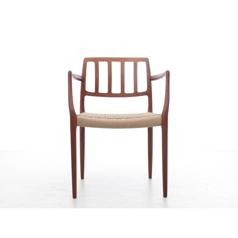 Set of 4 Scandinavian vintage armchairs model 66 in teak by Niels O. Møller