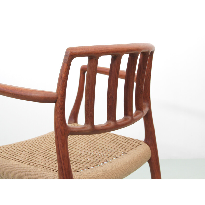 Set van 4 Scandinavische vintage teakhouten fauteuils model 66 van Niels O. Møller