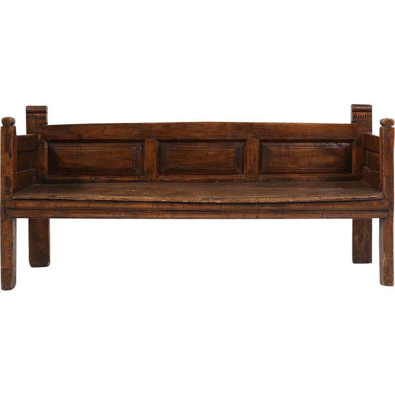 Vintage wooden bench, France 1800s