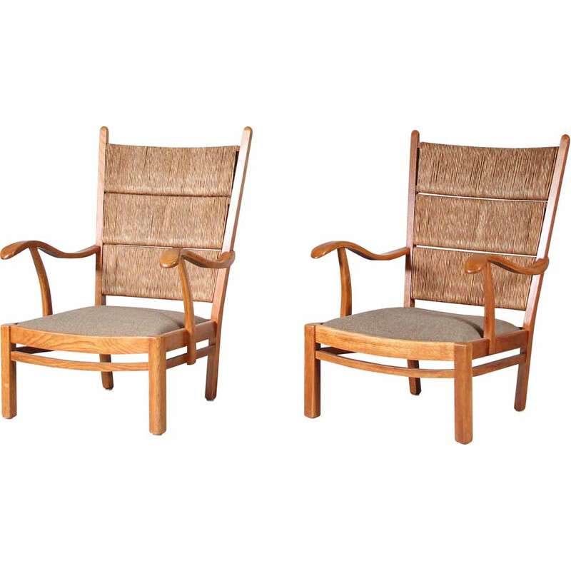 Paire de fauteuils vintage en bois