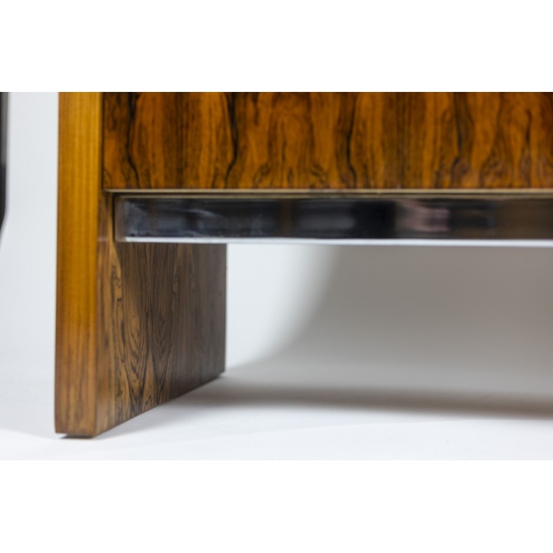 Vintage rosewood sideboard with four front doors, 1970
