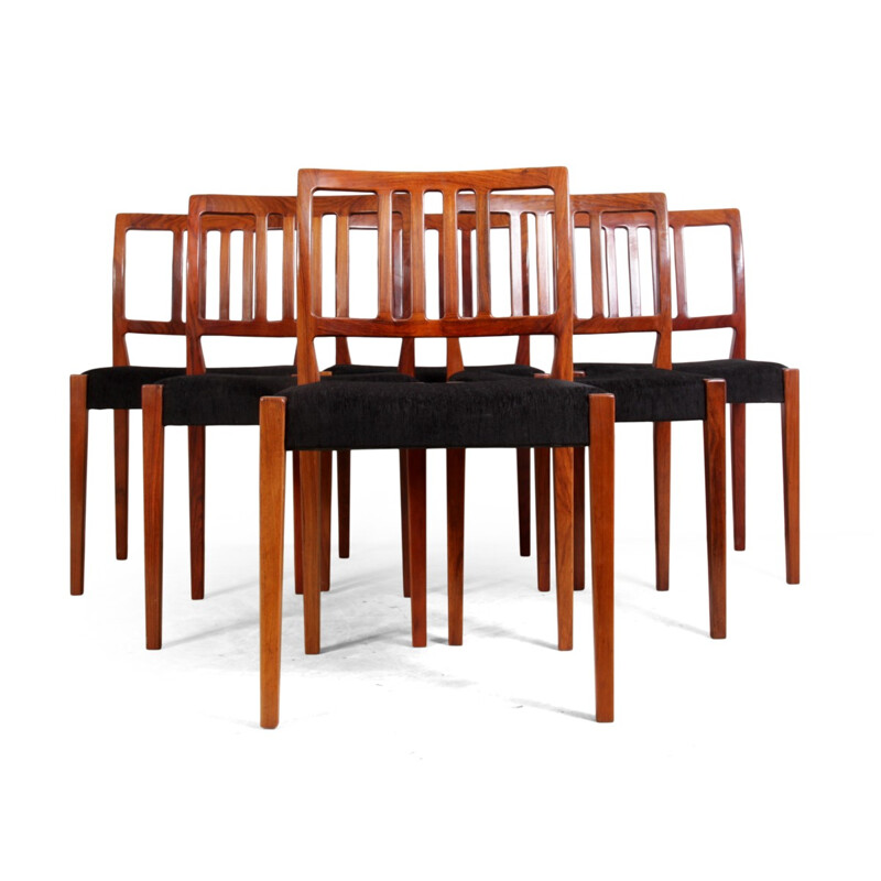 Suite de 6 chaises vintage en palissandre, Nils Jonsson - 1960