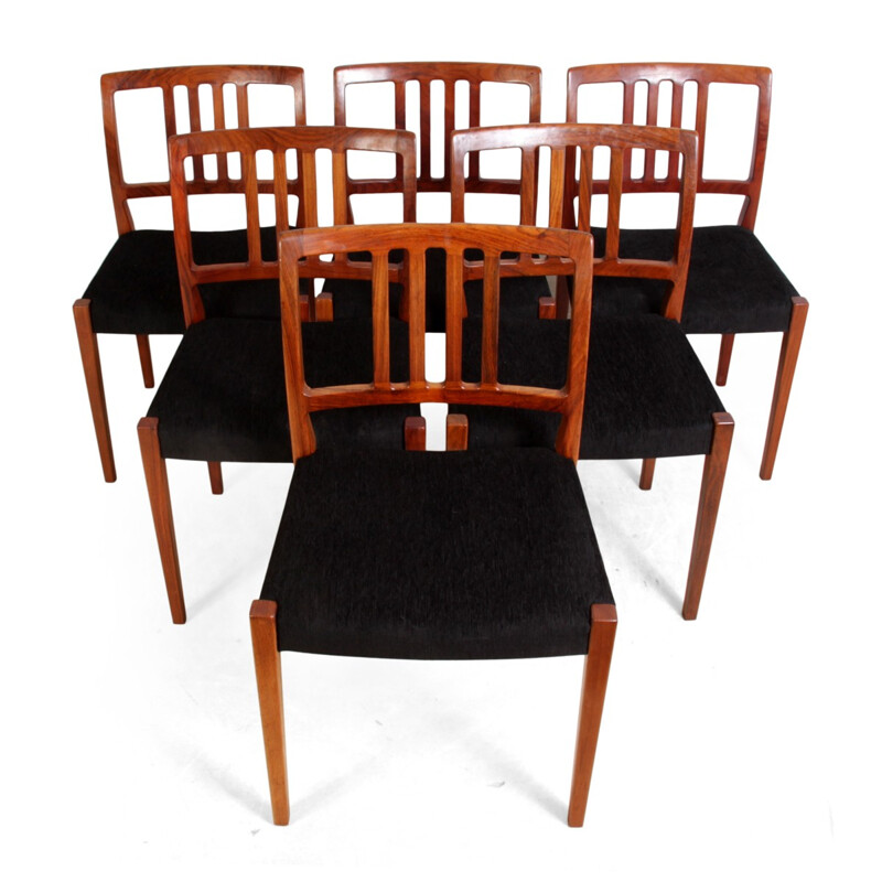 Suite de 6 chaises vintage en palissandre, Nils Jonsson - 1960