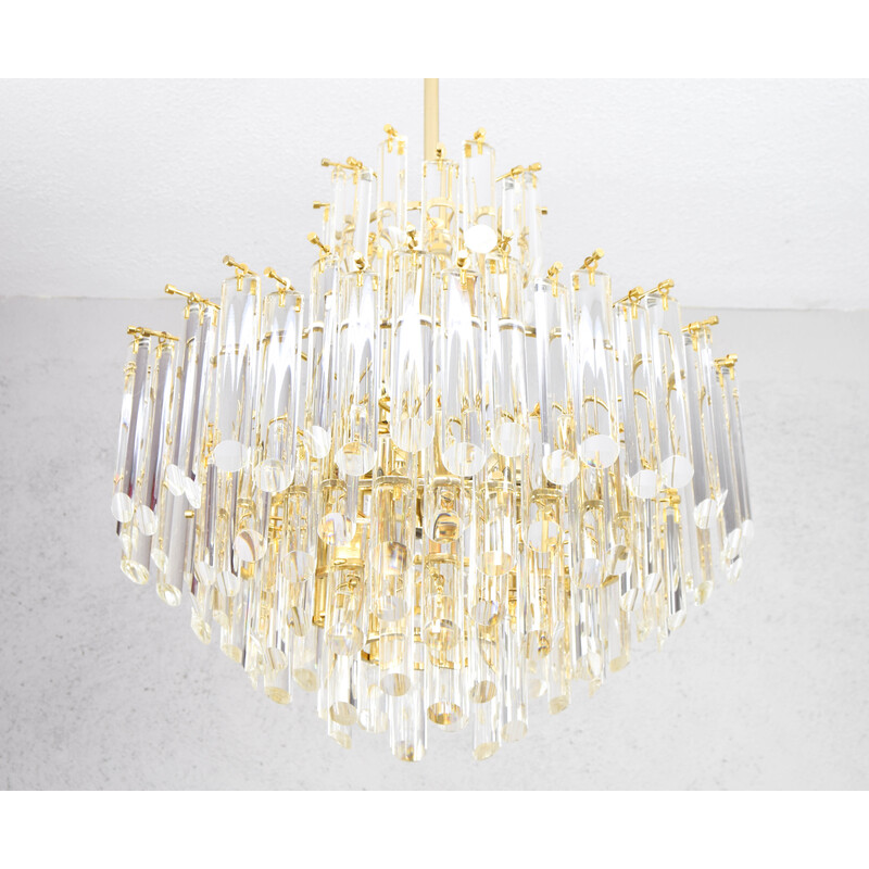 Set of Italian vintage Murano crystal chandelier by Venini