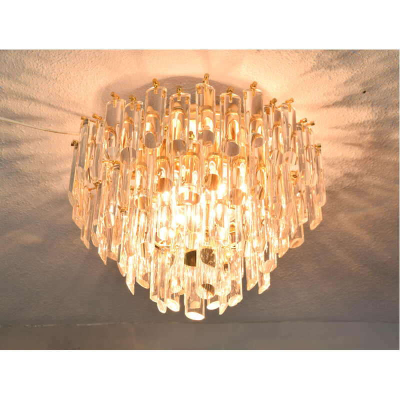 Set of Italian vintage Murano crystal chandelier by Venini