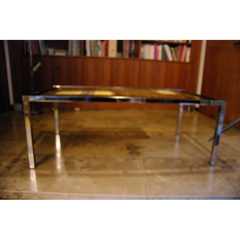 Vintage ceramic and steel coffee table by Juliette Belarti