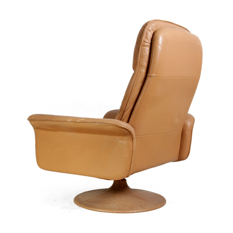 Camel leather swivel chair, De Sede - 1960s