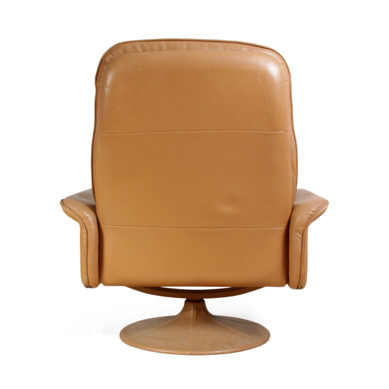 Camel leather swivel chair, De Sede - 1960s