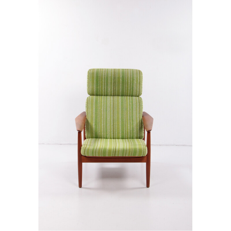 Vintage model Fd164 armchair with ottoman by Arne Vodder, Denmark 1960s