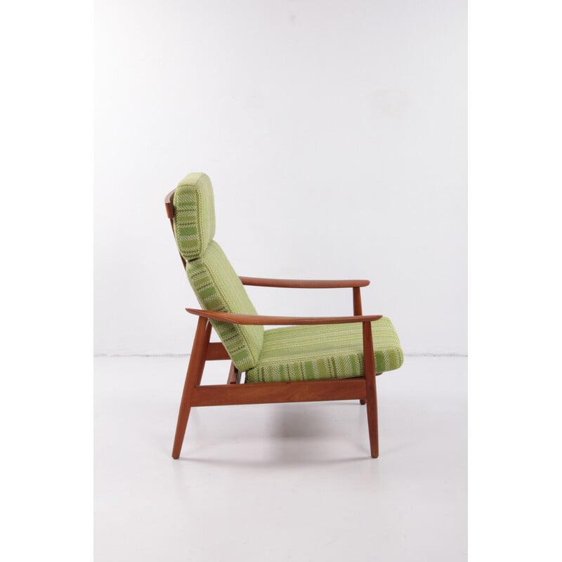 Vintage model Fd164 fauteuil met voetenbankje van Arne Vodder, Denemarken 1960