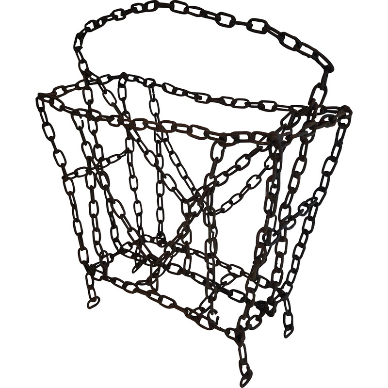 Vintage French chain magazine rack, 1950