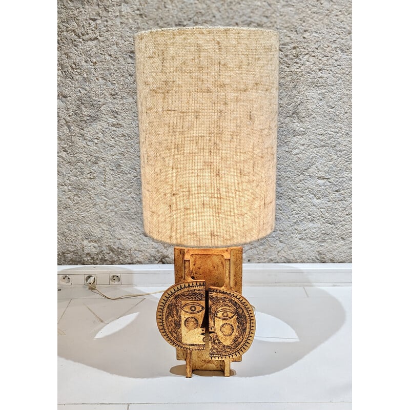 Vintage-Lampe aus Keramik "Mond und Sonne" von Roger Capron und Jean Derval, 1970