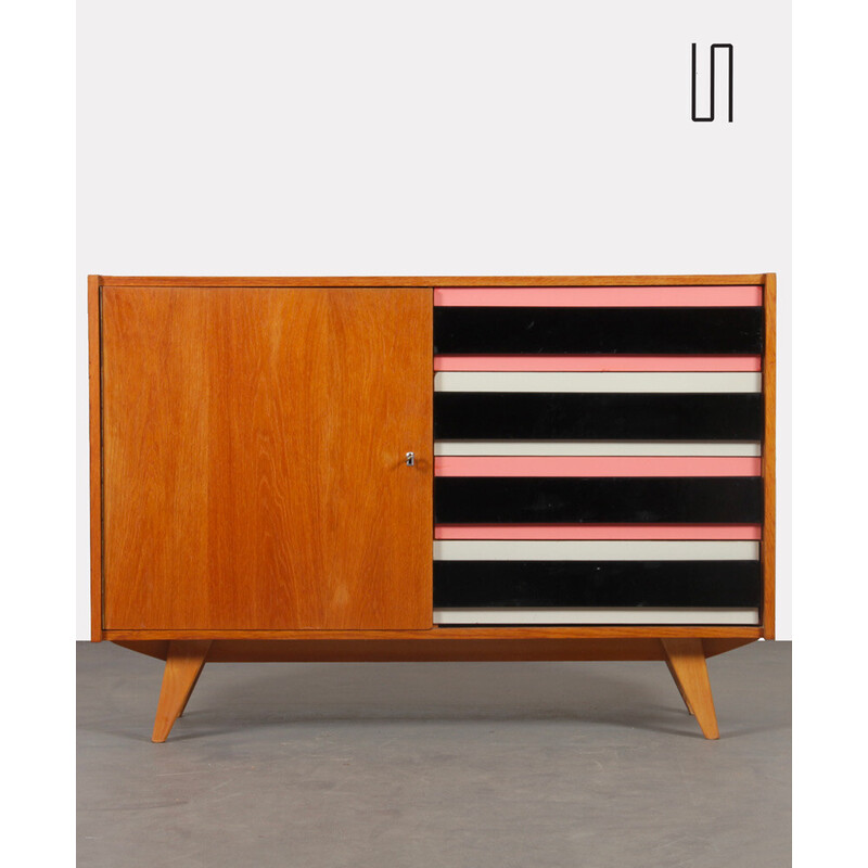 Vintage oakwood chest of drawers model U458 by Jiri Jiroutek for Interier Praha, Czech Republic 1960