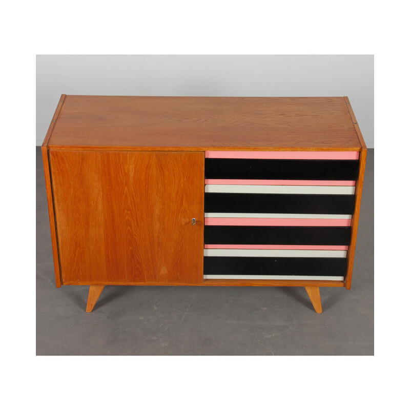 Vintage oakwood chest of drawers model U458 by Jiri Jiroutek for Interier Praha, Czech Republic 1960