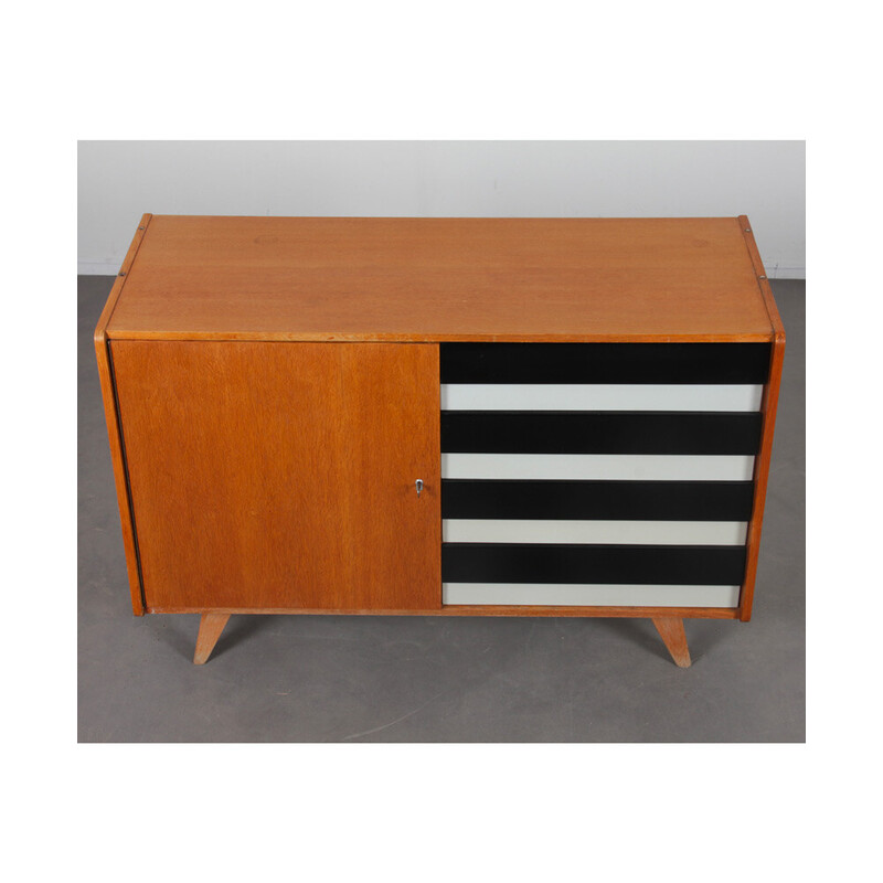 Vintage chest of drawers model U458 in oakwood by Jiri Jiroutek for Interier Praha, Czech Republic 1960