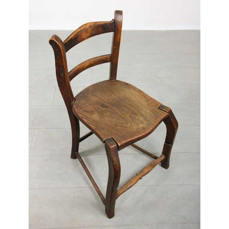 Vintage patinated children's chair, 1890s