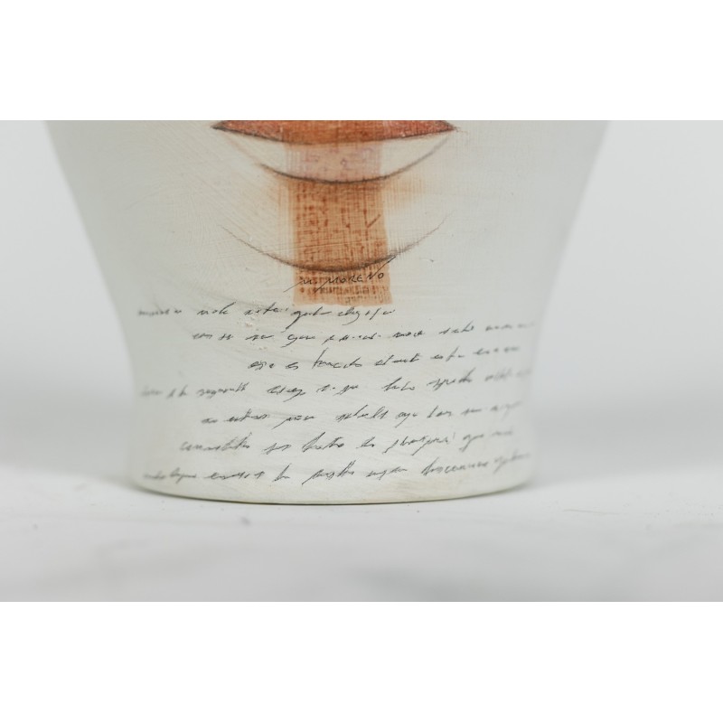 Vintage-Vase aus bemaltem Terrakotta