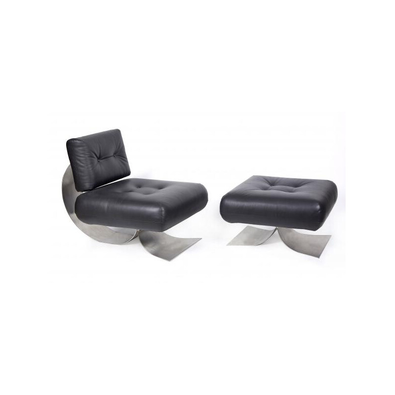 Fauteuil et ottoman vintage de Oscar Niemeyer