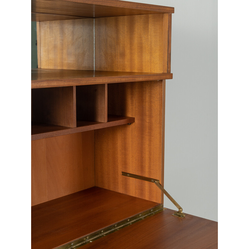 Vintage secretary in walnut veneer, Germany 1950s