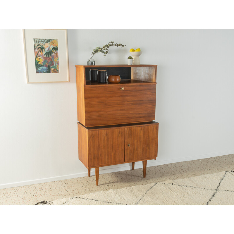 Vintage secretary in walnut veneer, Germany 1950s