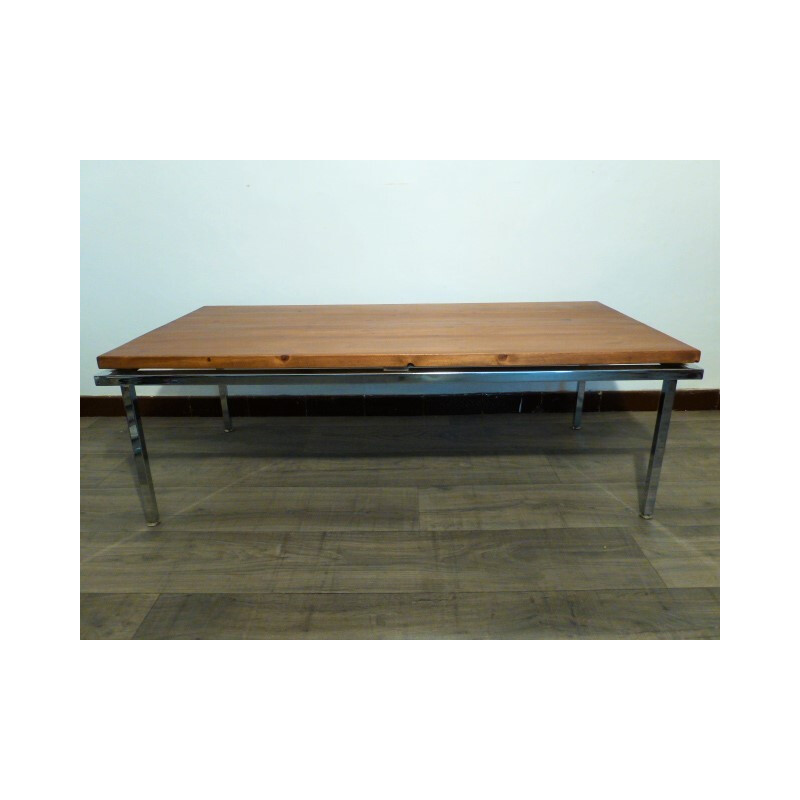 Table basse rectangulaire en bois - 1970