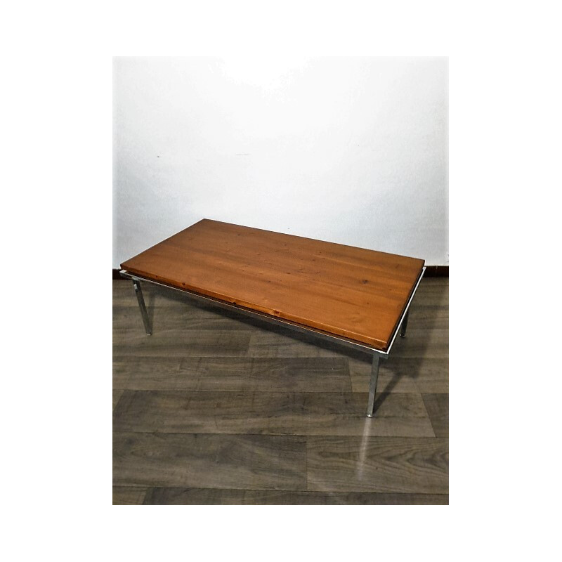 Rectangular coffee table in wood - 1970s