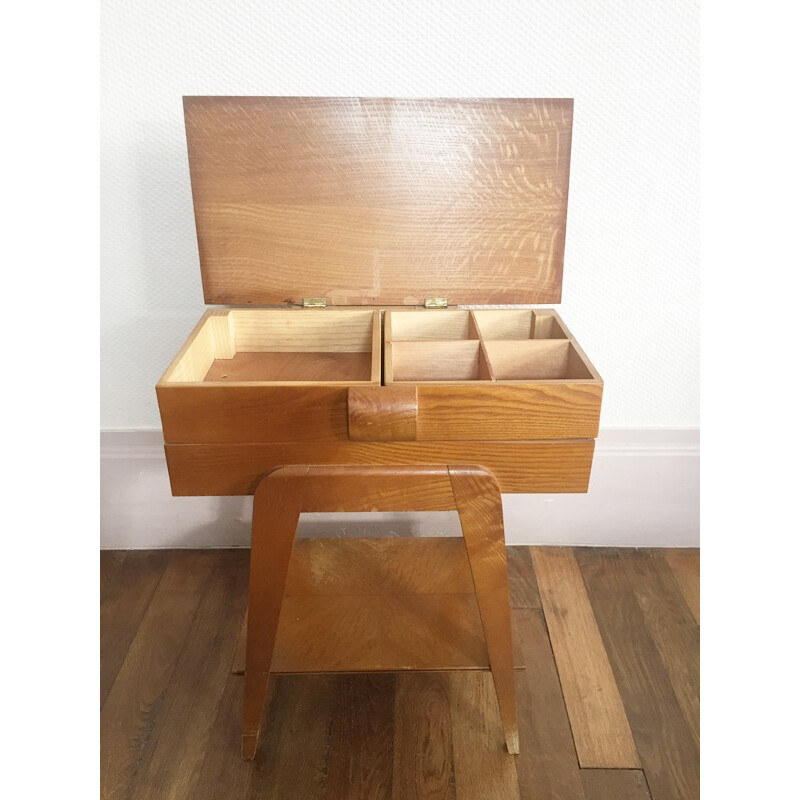 Mid century sewing table with compass feet - 1960s