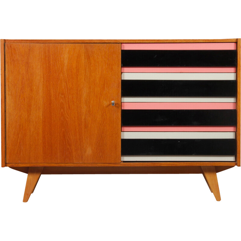 Vintage oakwood chest of drawers model U458 by Jiri Jiroutek for Interier Praha, Czech Republic 1960