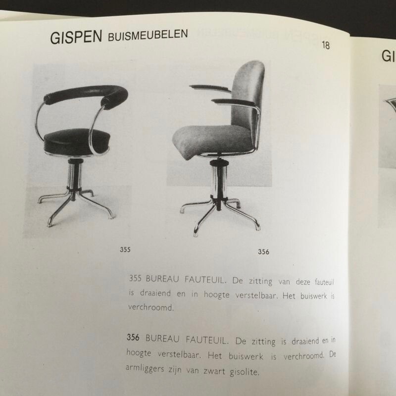 Desk chair model 356 by Gispen with new upholstery - 1930s
