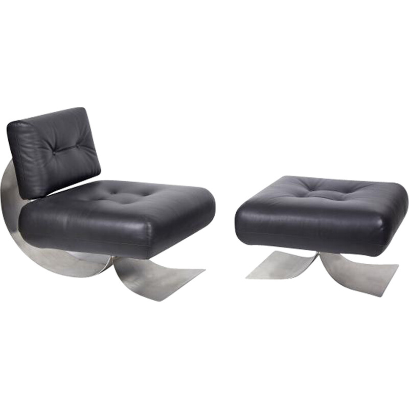 Fauteuil et ottoman vintage de Oscar Niemeyer