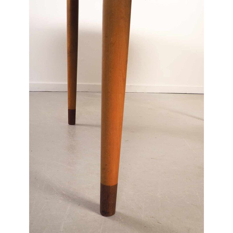 Danish vintage extendable round table by Borge Mogensen for Soborg Mobelfabric