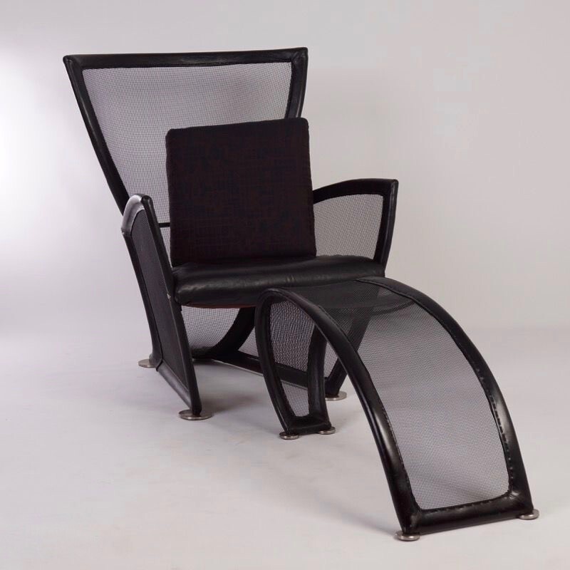 Lounge chair with ottoman Privè by Paolo Nava for Arflex - 1980s