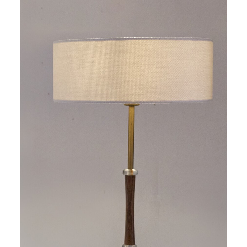 Vintage glass and brass floor lamp by Carl Fagerlund for Orrefors, Sweden 1960