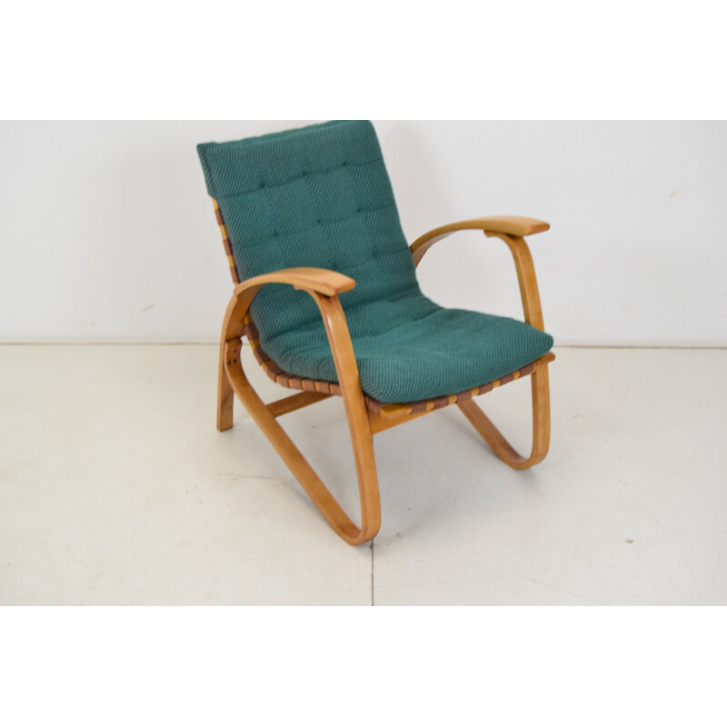 Vintage beechwood armchair by Jan Vaněk, Czechoslovakia 1930s