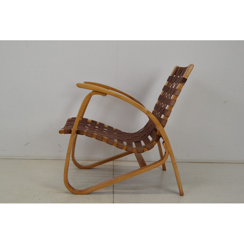 Vintage beechwood armchair by Jan Vaněk, Czechoslovakia 1930s
