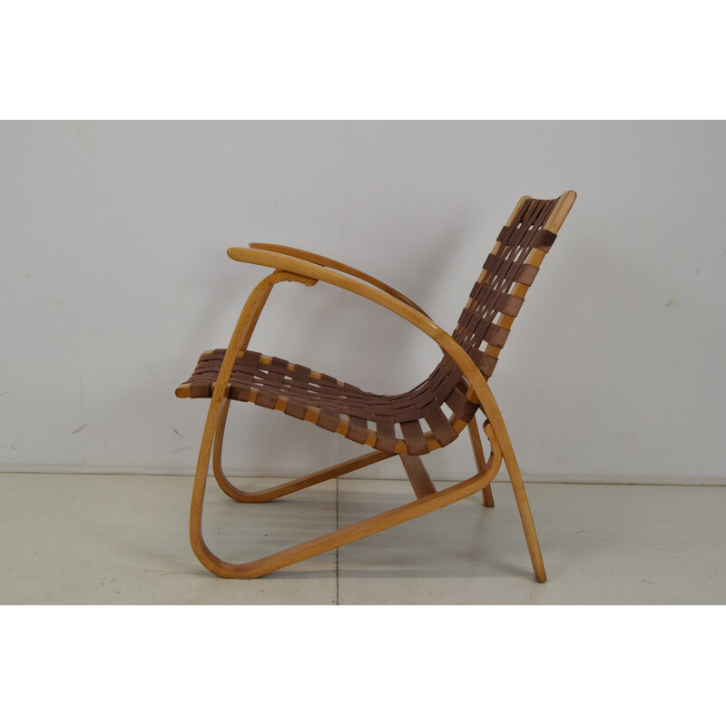 Vintage beukenhouten fauteuil van Jan Vaněk, Tsjecho-Slowakije jaren 1930