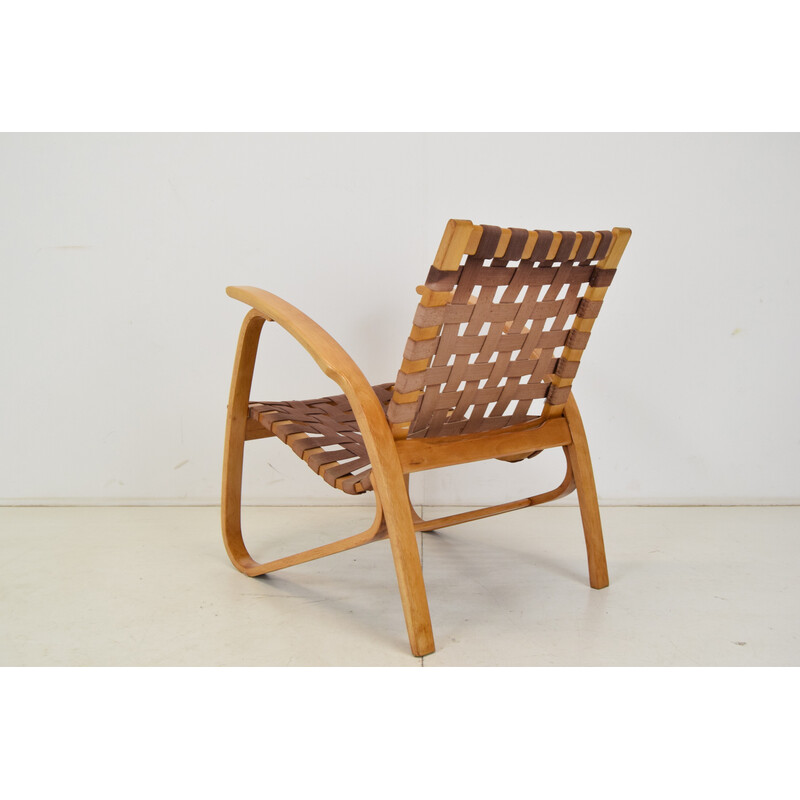 Vintage beechwood armchair by Jan Vaněk, Czechoslovakia 1930s