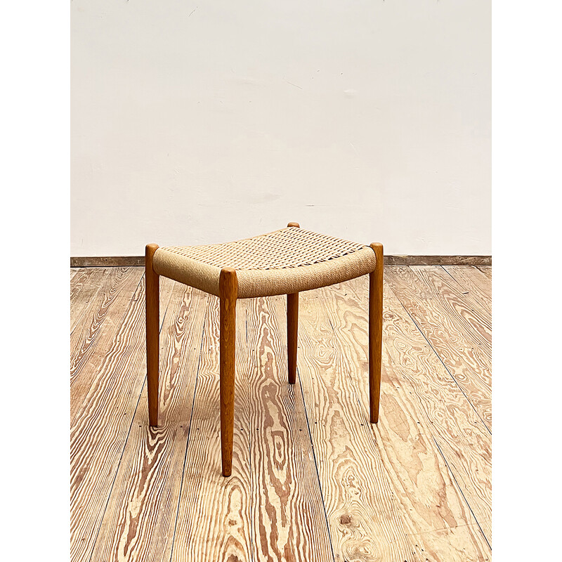 Mid-century oakwood stool model 80a by Niels O. Møller for J. L. Moller, Denmark 1950s