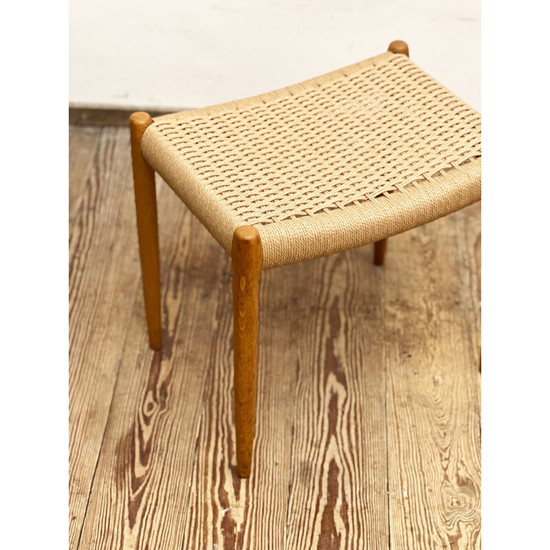 Mid-century oakwood stool model 80a by Niels O. Møller for J. L. Moller, Denmark 1950s