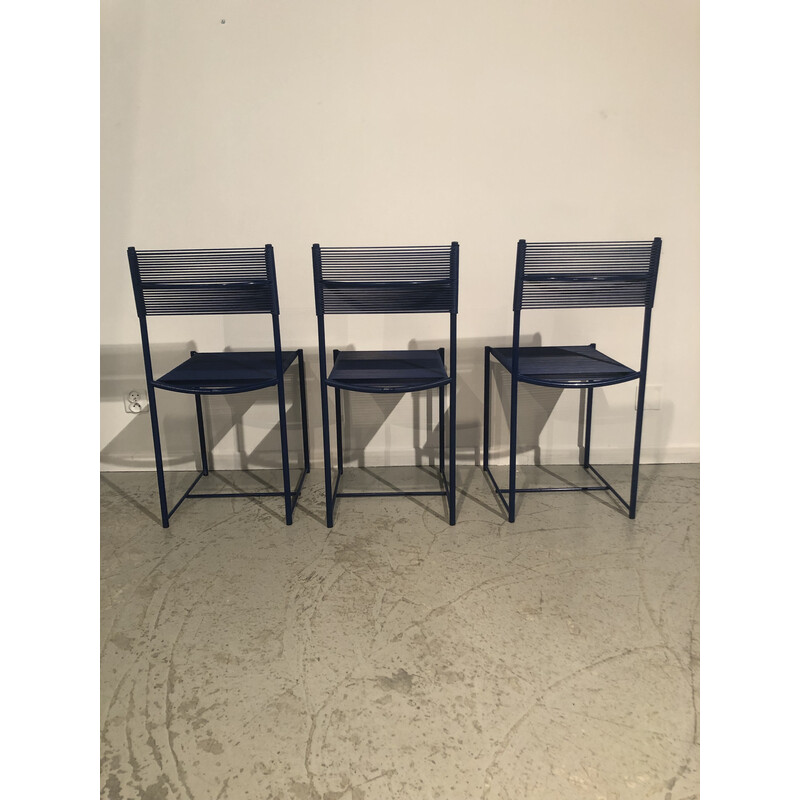 Conjunto de 3 cadeiras Spaghetti vintage de Giandomenico Belotti para Alias, 1980