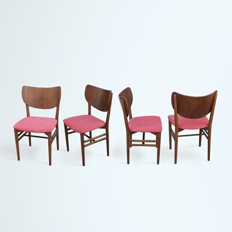 Set of 4 vintage dining chairs by Nils Koppel for Slagelse Møbelfabrik, Denmark 1950s