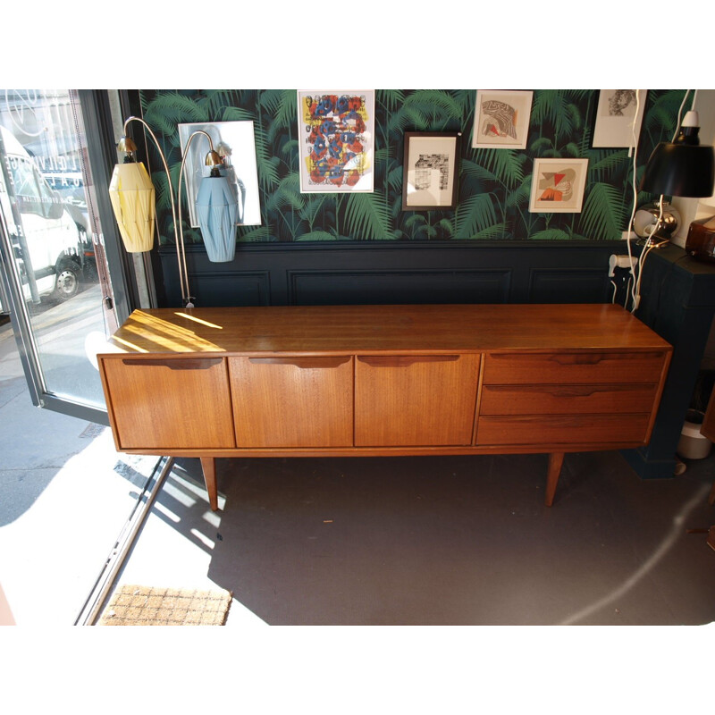 Sideboard in teak with 3 drawers and 3 leaf doors - 1960s