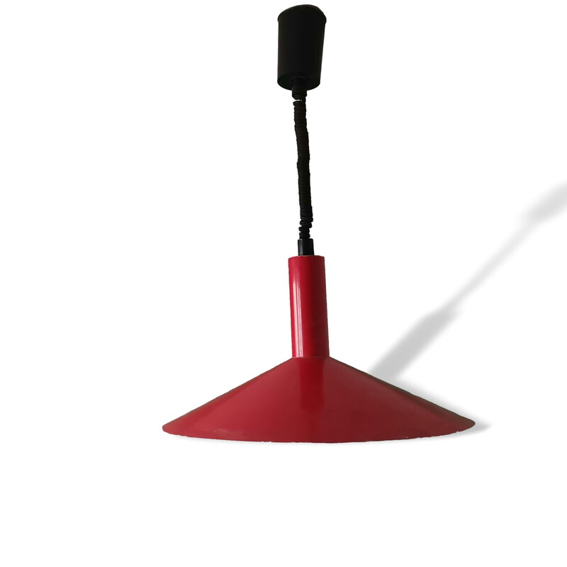 Suspension scandinave vintage en aluminium rouge, 1960