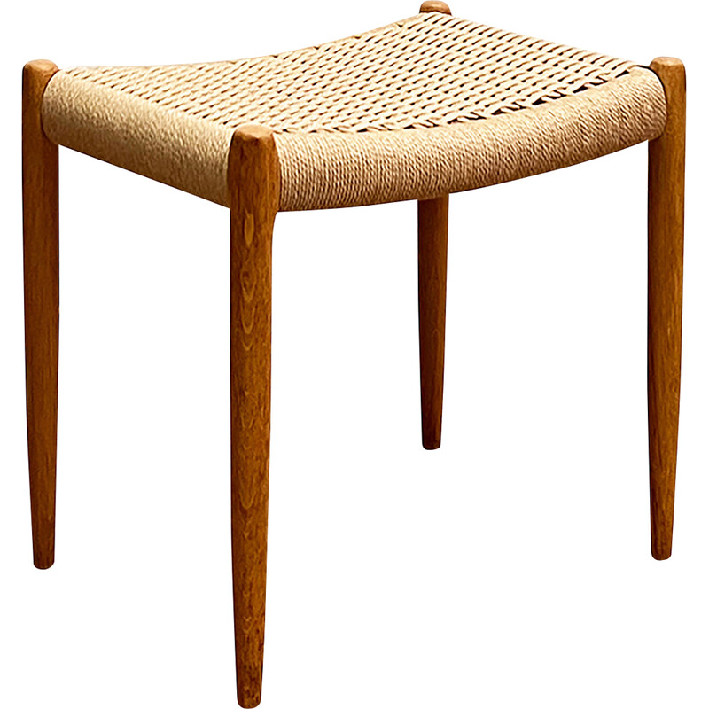 Mid-century oakwood stool model 80a by Niels O. Møller for J. L. Moller, Denmark 1950s