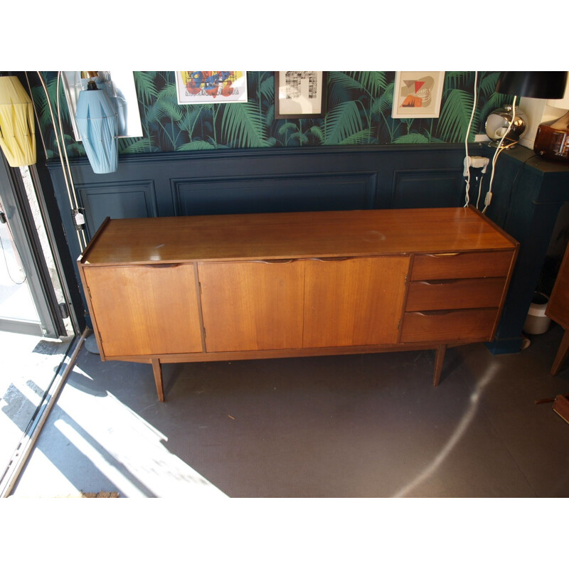 Vintage sideboard in teak with 3 drawers and 3 storage compartments - 1960s